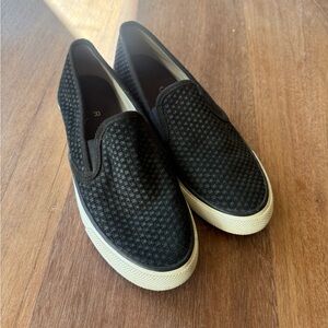 Sperry Black Textured Slip-On Loafers